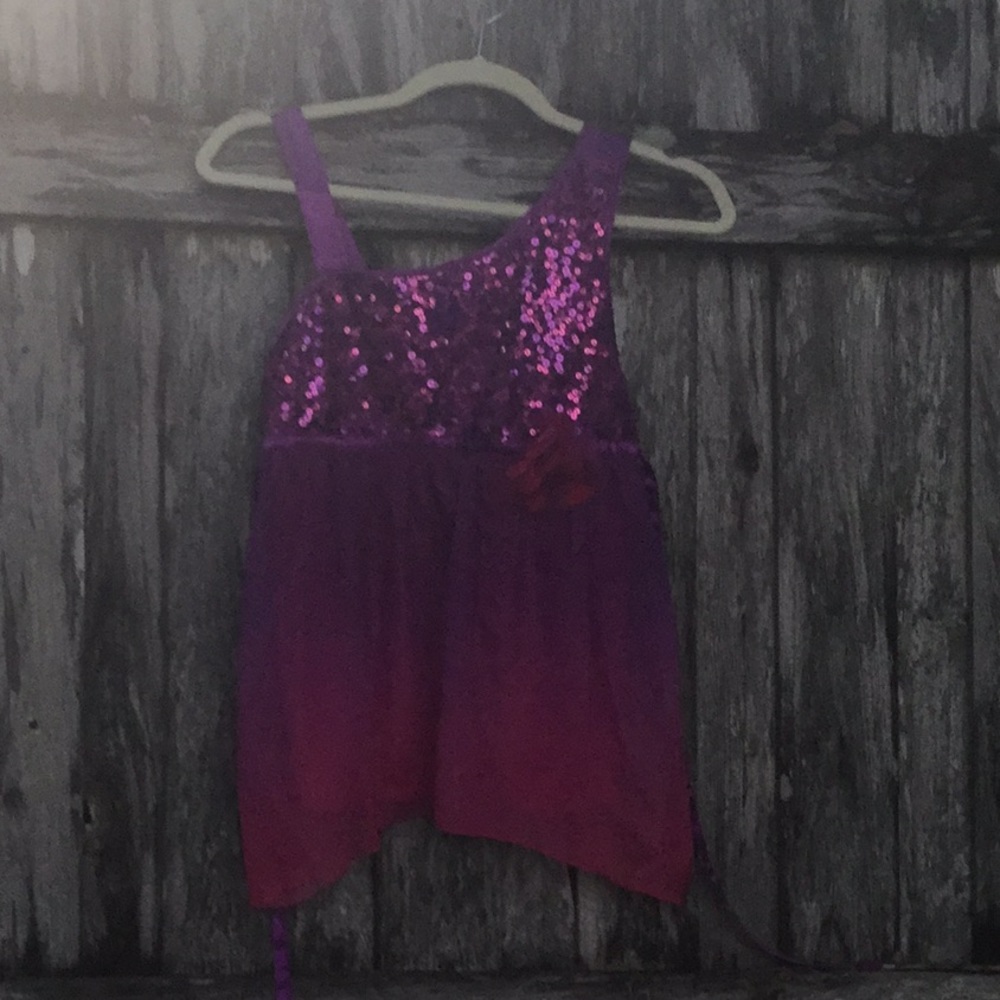 Girls Justice Purple and Pink Sequin Top size 14
